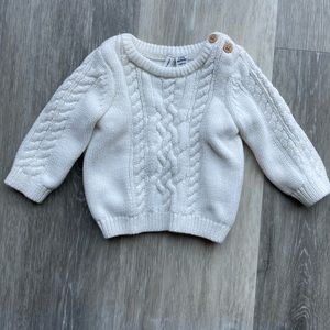 Janie and Jack Cable Knit Sweater size 3-6 months cream